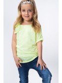 Bluza cu fundita galben neon DZ6021 - Magazin online - Boutique